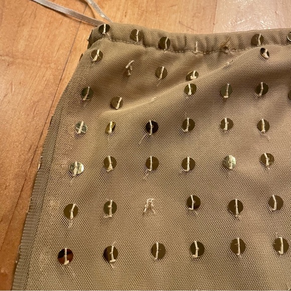 “Tommy jeans” Hilfiger gold with sequins midi
skirt size small - Picture 9 of 11